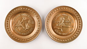 Lot #7066  Squaw Valley 1960 Winter Olympics Souvenir Metal Wall Plates - Image 1