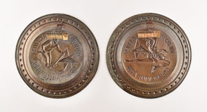 Lot #3059  Squaw Valley 1960 Winter Olympics Souvenir Metal Wall Plates - Image 2
