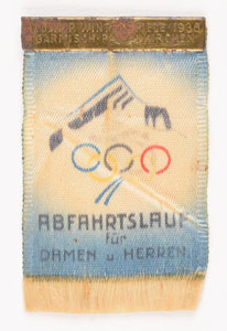 Lot #3033  Garmisch 1936 Winter Olympics Silk Ticket - Image 1