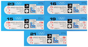 Lot #3092  Lake Placid 1980 Winter Olympics Eric Heiden Ticket Collection - Image 1