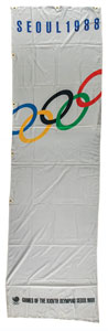 Lot #3110  Seoul 1988 Summer Olympics Banner Flag - Image 1