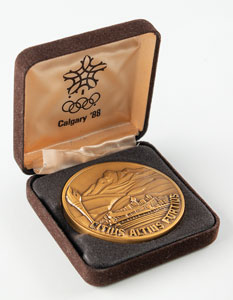 Lot #9212  Calgary 1988 Winter Olympics Participation Medal - Image 3