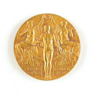 Lot #3014  London 1908 Olympics Gold Winner's Medal