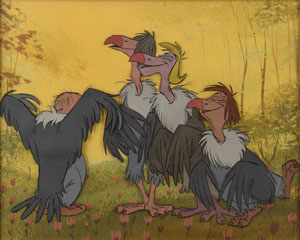 Lot #1053 Vultures production cel from The Jungle Book - Image 1