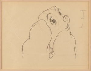 Lot #1045 Lady production drawing from Lady and the Tramp - Image 1