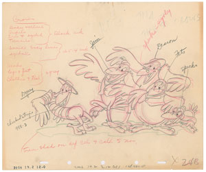 Lot #1029 Crow Gang production drawing from Dumbo
