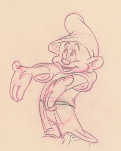 Lot #1013 Dopey production drawing from Snow White and the Seven Dwarfs - Image 1