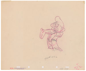 Lot #1013 Dopey production drawing from Snow White and the Seven Dwarfs - Image 2