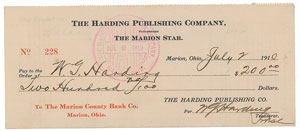 Lot #111 Warren G. Harding