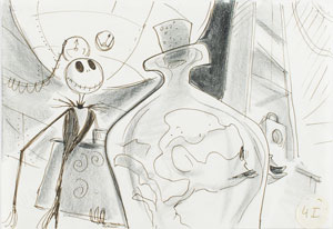 Lot #1082 Jack Skellington and Doctor Finklestein concept storyboard from The Nightmare Before Christmas - Image 1