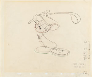 Lot #1031 Mickey Mouse production drawing from Canine Caddy - Image 1
