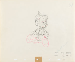 Lot #906 Pinocchio production drawing from