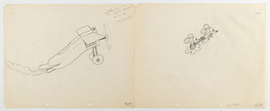 Lot #859 Mickey and Minnie Mouse production drawings from Plane Crazy