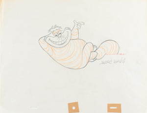 Lot #1040 Cheshire Cat production drawing from the Mickey Mouse Club TV Show signed by Marc Davis - Image 1
