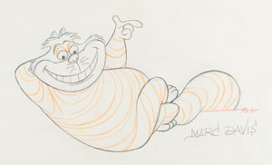Lot #1040 Cheshire Cat production drawing from the Mickey Mouse Club TV Show signed by Marc Davis - Image 2