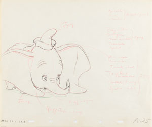 Lot #911 Dumbo production drawing from Dumbo