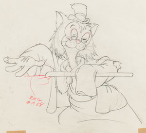 Lot #1027 Gideon production drawing from Pinocchio - Image 2