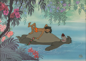 Lot #963 Mowgli and Baloo limited edition cel from The Jungle Book - Image 1