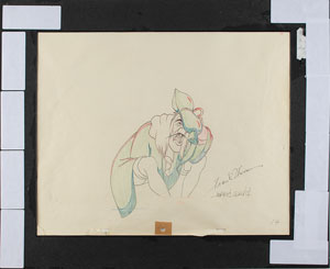 Lot #1043 Captain Hook production drawing from Peter Pan signed by Frank Thomas and Marc Davis - Image 2
