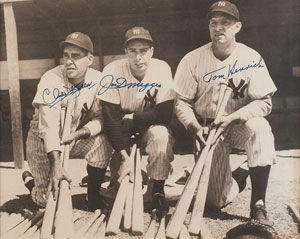 Lot #840  NY Yankees: DiMaggio, Keller, and Henrich - Image 1