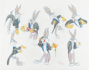 Lot #1092 Bugs Bunny original model sheet drawing by Virgil Ross - Image 1