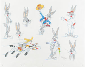 Lot #1094 Bugs Bunny original model sheet drawing by Virgil Ross - Image 1