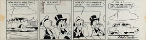 Lot #1066 Donald Duck and Scrooge McDuck comic strip signed by Carl Barks - Image 1