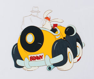 Lot #1071 Roger Rabbit, Eddie Valiant, and Benny the Cab production cel from Who Framed Roger Rabbit - Image 1