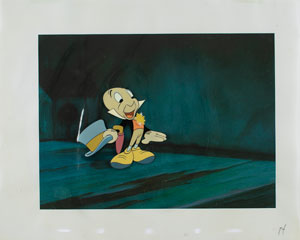 Lot #896 Jiminy Cricket production cel from Pinocchio