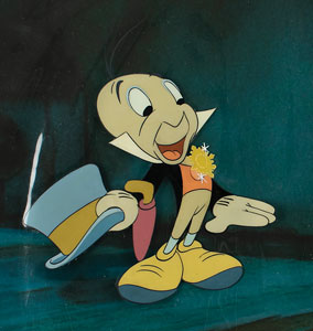 Lot #896 Jiminy Cricket production cel from Pinocchio - Image 2