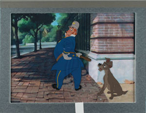 Lot #942 Tramp and Policeman production cel from Lady and the Tramp - Image 2