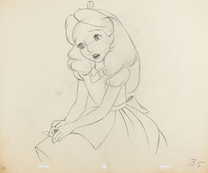 Lot #1038 Alice production drawing from Alice in