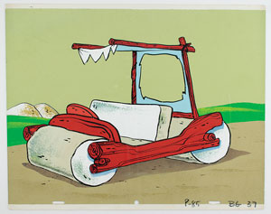 Lot #979 Fred's footmobile production background from The Flintstones