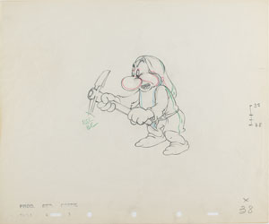 Lot #886 Grumpy production drawing from Snow White and the Seven Dwarfs