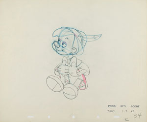 Lot #1022 Pinocchio production drawing from