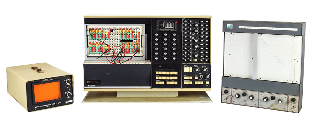 Lot #2107 EAI MiniAC Analog Computer with Repetitive Operation Display Unit and Variplotter 