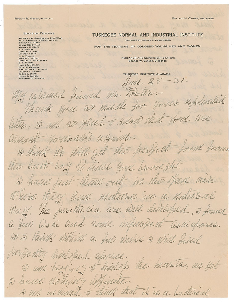 Lot #2032 George Washington Carver Autograph Letter Signed