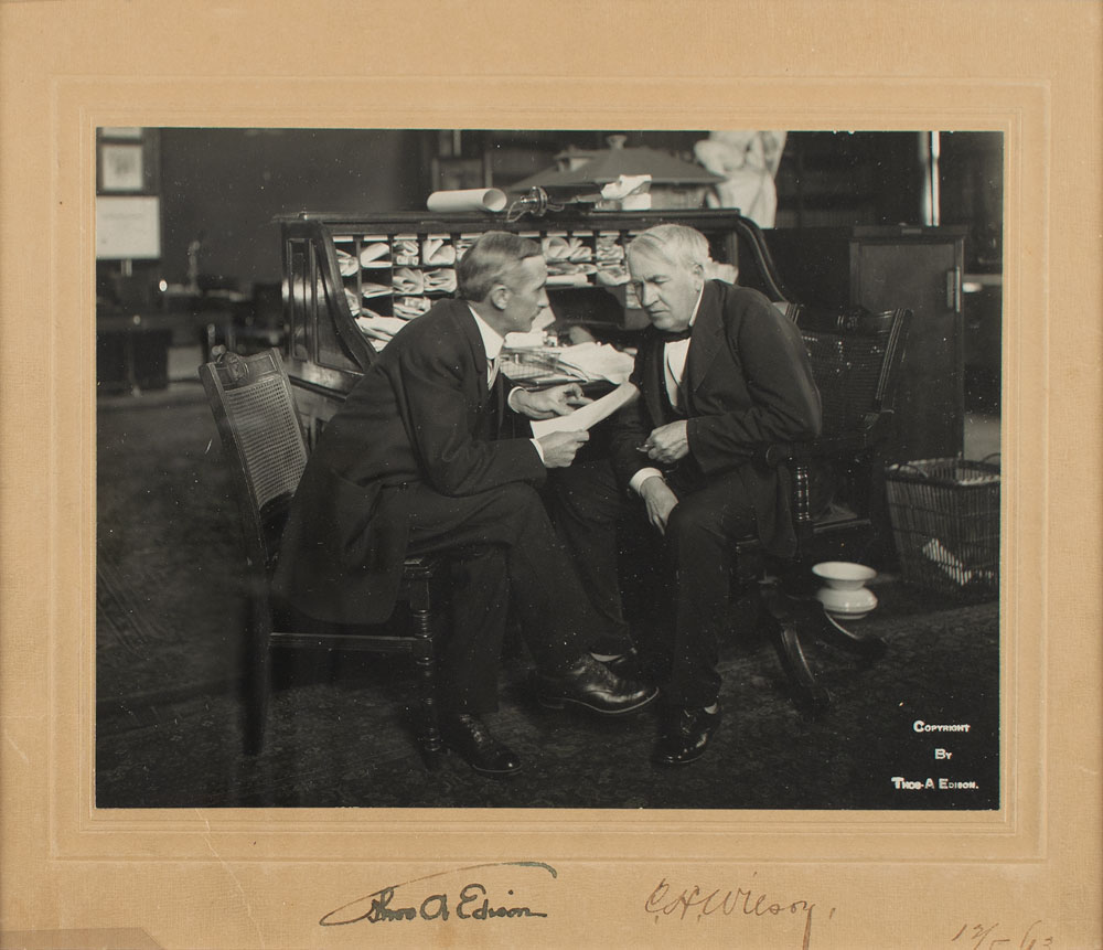 Lot #2017 Thomas Edison and Carl H. Wilson Signed Photograph