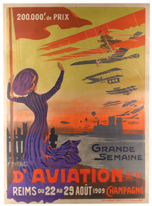 Lot #2142  Reims Air Meet 1909 Poster by Ernest Montaut