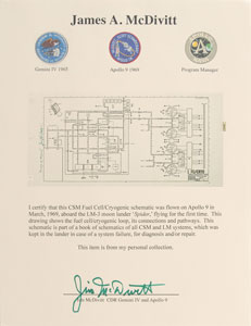 Lot #2215 Jim McDivitt's Apollo 9 Flown Schematic - Image 3