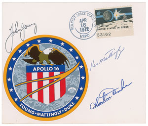 Lot #2256  Apollo 16 Signed Cover