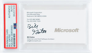 Lot #2029 Bill Gates Signed Business Card