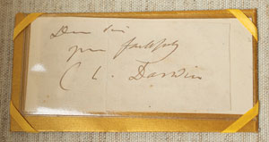 Lot #2011 Charles Darwin Signature and Book - Image 3