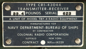Lot #2139  WWII American TBY-4 Two-Way Radio Transmitter/Receiver - Image 5