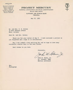 Lot #2328 John Glenn Typed Letter Signed