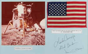 Lot #2247  Apollo 12 Crew-Signed Flown Flag Display