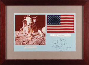 Lot #2247  Apollo 12 Crew-Signed Flown Flag Display - Image 2