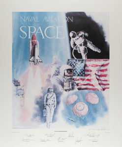 Lot #2265  Naval Aviation in Space Signed Artist's Proof Lithograph