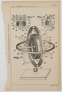 Lot #2083 George Albert Rossiter Gyroscopic Compass Patent Lithograph - Image 2