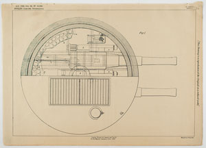 Lot #2078 Andrew Noble Gun Turret Patent Lithograph - Image 2
